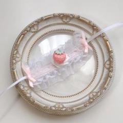 ぬいぐるみ ヘッドドレス ホイップいちご ハンドメイド ピンク