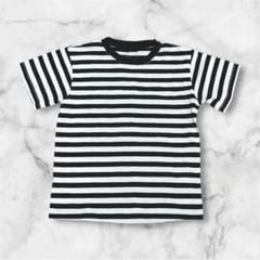 ボーダー Tシャツ 120サイズ ブラック/ホワイト 無印良品 MUJI