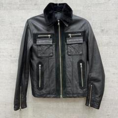 美品 XXL MEN’S MELROSE シングルライダース 羊革 襟付き 黒 MEN'S MELROSE｜スムースレザーシングルライダースジャケット