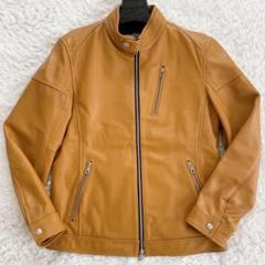 美品 ラトルトラップ メンズビギ レザージャケット キャメル系 XLサイズ