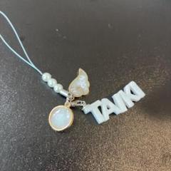 【4】ハンドメイド アクセサリー お名前キーホルダー TAIKI ホワイト