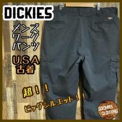 企業ロゴ ディッキーズ メンズ ワークパンツ グレー スバル USA古着 90s