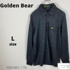 Golden Bear ゴールデンベア ポロシャツ 総柄 カシミヤ混 長袖 L