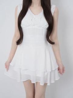 Lace frill back ribbon dress - メルカリ