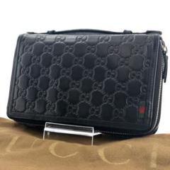 【高級】GUCCI グッチ シマ セカンドバッグ ラウンド オーガナイザー 革