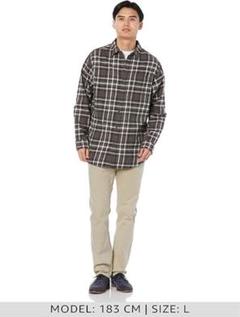 限定1点❣️ネルシャツ チェック 長袖 メンズ グレー Mサイズ