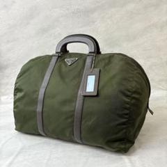 PRADA プラダ 三角ロゴ ナイロン ボストンバッグ 旅行用バッグ カーキ