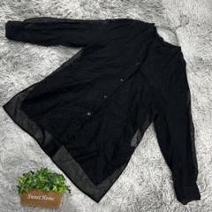 美品❗️ 【blkby】ノーカラーシアーブラウス(F)黒のサムネイル