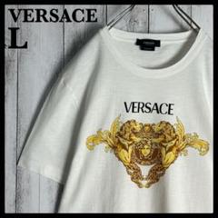 【定番Lサイズ】ヴェルサーチ☆センターロゴTシャツ ビッグロゴ メデューサ