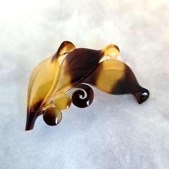 鼈甲　ブローチ　女性　ハット　斑布　唐草模様　帯留　R9　着物　浴衣 鼈甲ブローチ女性ハット斑布唐草模様帯留R9着物浴衣