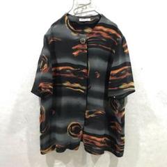 オールド レトロ オーバーブラウス 総柄シャツ ヴィンテージ マルチ フリー