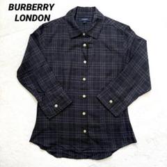 BURBERRY バーバリーロンドン チェックシャツ 黒 グレー S