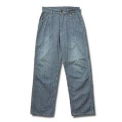 45R リネン コットン ヒッコリー ストライプ パンツ 28 綿 麻 45R リネン コットン ヒッコリー ストライプ パンツ 28 綿 麻