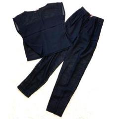 【美品】ISSEY MIYAKE セットアップ パンツ 希少　チュール　メッシュ