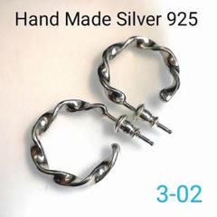 3-02 20mm 片耳 ハンドメイド 925 フープピアス 3-02 20mm 両耳 ハンドメイド 925 フープピアス - メルカリ