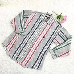 『nautica』ノーティカ(M)長袖 シャツ マルチストライプ
