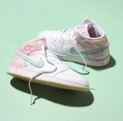 NIKE AIR JORDAN 1 MID SE GS PAINT DRIP 白