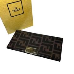 FENDI マンマ　ズッカ　ズッキーノ　長財布　キャンバス　レザー　ロゴ FENDI フェンディ ズッカ ロゴ 長財布 キャンバス レザー マンマ