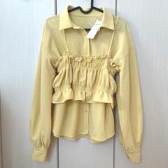 レトロガール　ギャザーキャミsetシャツ　フリーサイズ
