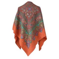 値下げ　VAKKO シルクスカーフ 花とレオパード柄 約90cm x 90cm VAKKO シルクスカーフ 花とレオパード柄 約90cm x 90cm（大判
