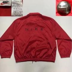 1 90s NIKE ナイキ◆ナイロン コーチジャケット 銀タグ◆レッド M