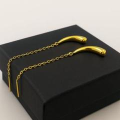 【No.45】雫 チェーン ピアス シンプル シルバー 925