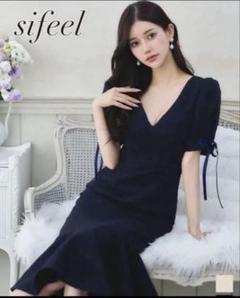 sifeel ネイビーフレアドレス sifeel ネイビーフレアドレス - メルカリ