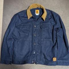 ティンバーランド　デニムジャケット　Gジャン　襟レザー　ビッグシルエット　L Timberland - ティンバーランド デニムジャケット Gジャン 襟