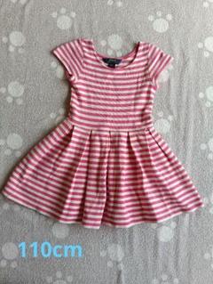 Polo 半袖ワンピース 110cm 4T ピンクストライプ　ラフルローレン