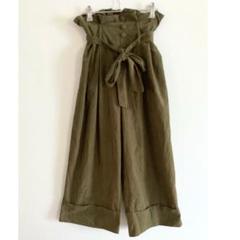 しまむら　ハイウエスト　ワイドパンツ　カーキ　Mサイズのサムネイル
