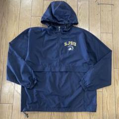 champion アノラックパーカー プリントロゴ 古着 ネイビー Lサイズ