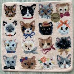 べる様確認用　フェイラー ラブラリー プリティキャッツ ハンカチ ラブラリープリティーキャッツ ハンカチ(ペールアプリコット