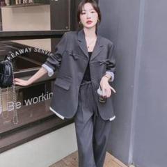 新品✨2点セット✨リボン シンプル セットアップ ジャケット×パンツ