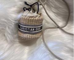【非売品】Dior ノベルティ ストロークラッチバッグ&ポーチ バニティ 麻 DIOR】クリスチャンディオール ノベルティ ストローポーチ ミニ