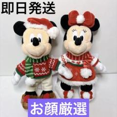 お顔厳選　クリスマス　ミッキー　ミニー　ぬいぐるみバッジ２点セット　2024 新品未使用】ディズニークリスマス2024 ぬいぐるみバッジ