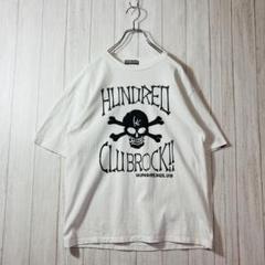 ハンドレッドクラブ ホワイト Tシャツ ガイコツ 日本製 ドクロプリント