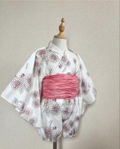 美品　ハンドメイド甚平　帯未使用　サイズM(90-100)