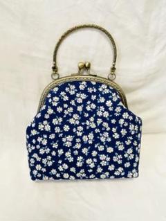 未使用　がま口　ハンドバッグ　和柄　クラシック　ポシェット　花柄　ハンドメイド