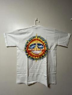 太陽グラフィック ホワイトTシャツ Lサイズ