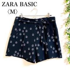 ザラベーシック　花柄ショートパンツ　短パン　ベルトデザイン　スペイン製　爽やか