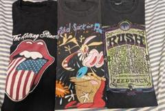 ビンテージ バンドTシャツ ローリングストーンズ RUSH MTVキャラ3セット