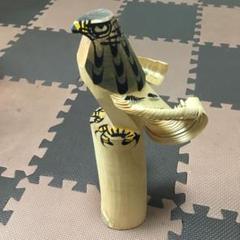値下げ！六代目戸田寒風作 希少一刀彫お鷹ぽっぽ 高さ62cm