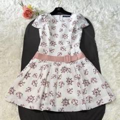 【SALE】 エムズグレイシー ベルト 総柄 舵輪 マリン イカリ ワンピース ワンピース