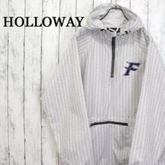 HOLLOWAY 幾何学 総柄 ハーフジップ アノラックパーカー チームロゴ刺繍