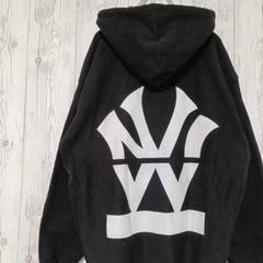 希少！　W n.y.c パーカー　フーディ　デカプリント　黒　ブラック　XL