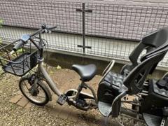 ふたごじてんしゃ電動アシスト えんとつ色 チャイルドシート2つ