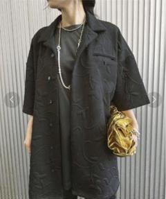Ameri　MATELASSE OPEN COLLAR SHIRT