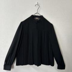 RONA　レディースプリーツ長袖ブラウス　ブラック