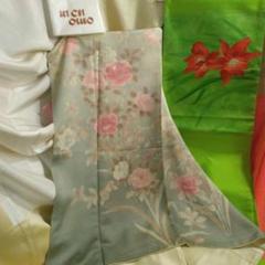 着丈～176～裄丈～69～袖丈～57～正絹キモノ～名古屋帯