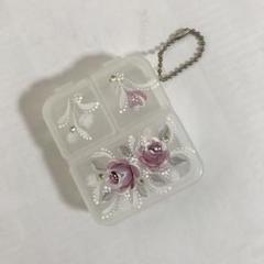 キャリングピルケース、アクセサリーケース 小物入れ トールペイント ハンドメイド